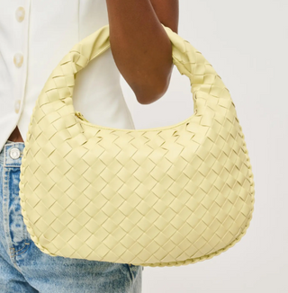 WENDY WOVEN SHOULDER BAG, COOL BUTTER