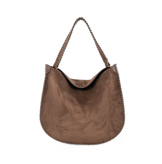 SOFT HOBO BAG, CHOCOLATE