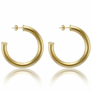 Chantal Hoops, Brushed 18K Gold Plated