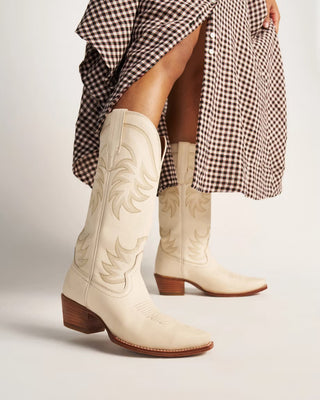 THE ANNIE BOOT, BONE COWHIDE