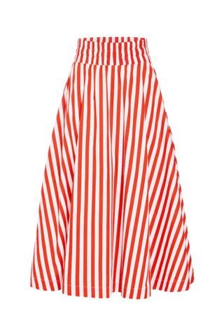 PAVILLION SKIRT, RED STRIPES