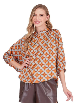 FLOWY BLOUSE, COPPER TILE