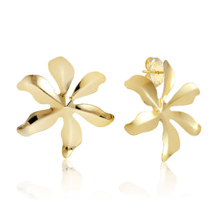 LARGE TRINTIY STUDS, SHINY 18K GOLD PLATED