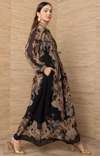 ISOLDE LONG DRESS, BLACK