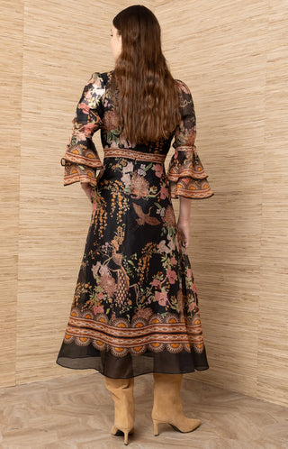 BRID MIDI DRESS, BLACK
