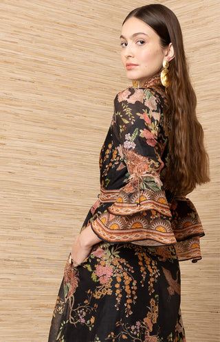 BRID MIDI DRESS, BLACK