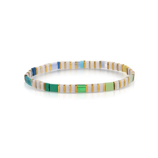 Choose Your Colors - Miyuki Tila Bracelets: Peach/White