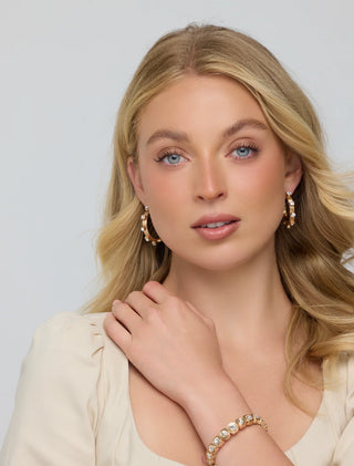 Gold Metal Hoop - Crystal