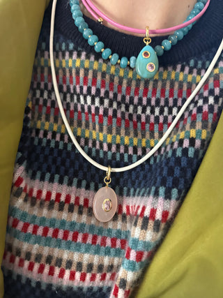 Beach Combing Necklace - Pink / Turquoise