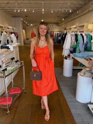 MIDI SUNDRESS, ORANGE