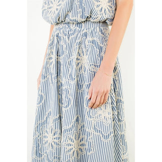 MIDI SKIRT, FLORAL TEXTURED EMB