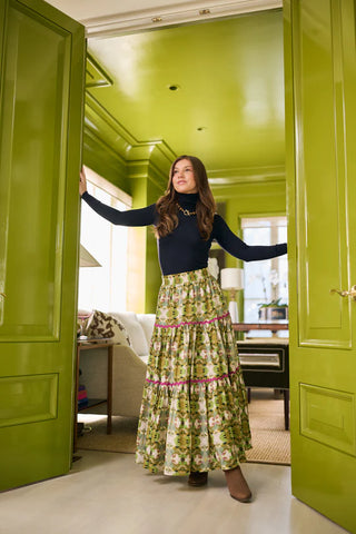 JESS TIERED MAXI SKIRT, CAMO
