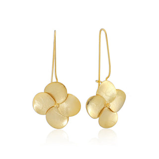 FLOWER DROP EARRINGS, GOLD