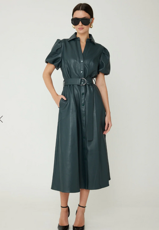 LAURIE MIDI DRESS, DARK PINE