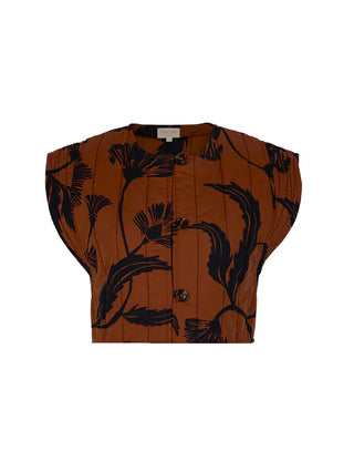 LEXIE VEST, NOIR BLOOM BROWN