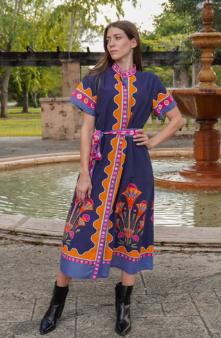 Sydney Shirtdress, Lotus Navy