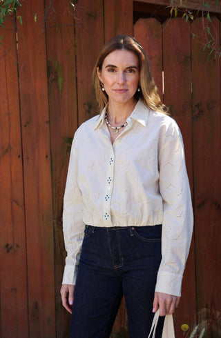 BETH EYELET BLOUSE, ECRU