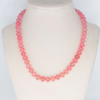 Sea Glass Necklace - Hot Pink