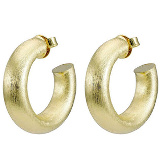 SMALL CHANTAL HOOPS, BRUSHED 18K GOLD