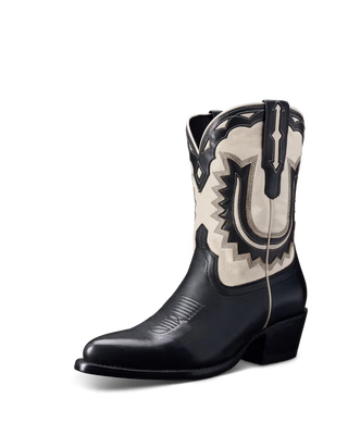 THE JOLENE, MIDNIGHT/BONE COWHIDE