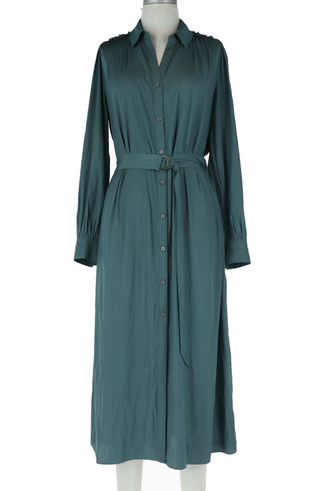 SHIRT DRESS, FOREST GREEN