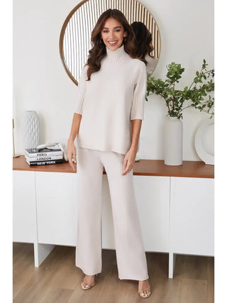 RIB TURTLENECK KNIT, CLASSIC BEIGE