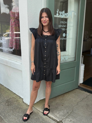 LACEY DRESS, BLACK