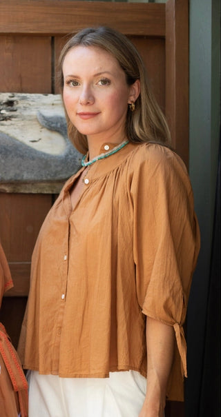 FLEUR BLOUSE, TAN