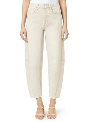CROPPED BARREL DENIM , ECRU