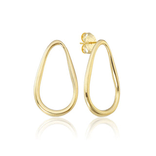 OVA EVE STUDS, SANDBLASTED18K GOLD PLATED