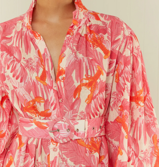 PALM NOOSA  NODDY DRESS, PINK LOBSTER