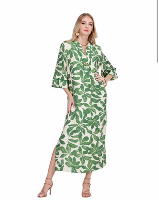 BUTTON PLEATED MAXI, IVORY FERN