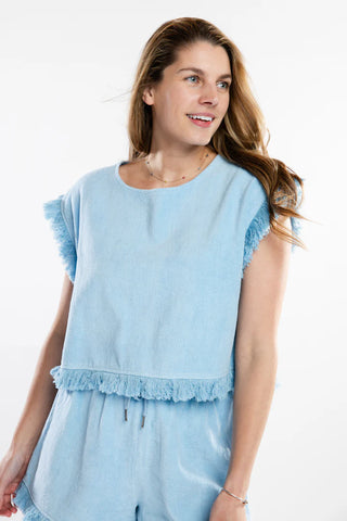 THE POSEY CROPPED T-SHIRT, SKY