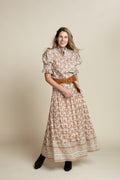SAMMY COTTON VOILE SHIRT, MOCHA PRINT