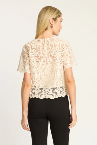 CARMEN TOP, NATURAL LACE
