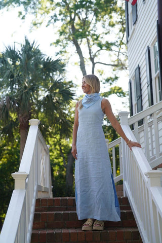 ISABELLA MAXI, LIGHT BLUE LINEN
