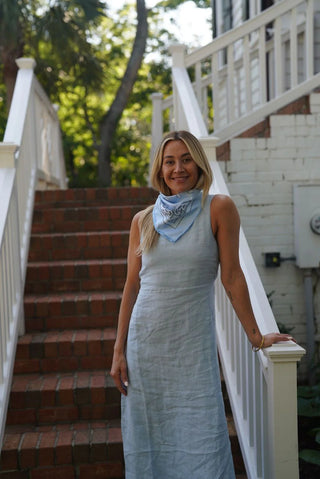 ISABELLA MAXI, LIGHT BLUE LINEN