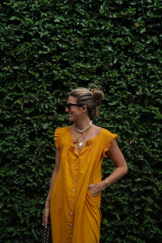 QUINN DRESS, MUSTARD