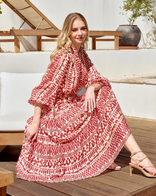 FRONT SPLIT MIDI, CRIMSON RHYTHM
