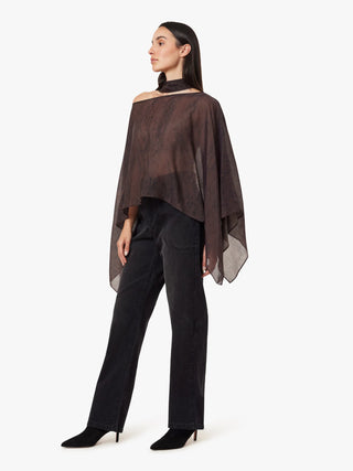 PRINTED SCARF TOP, SNAKE PRINT