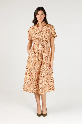 BRIA DRESS, MARBLED HEARTH