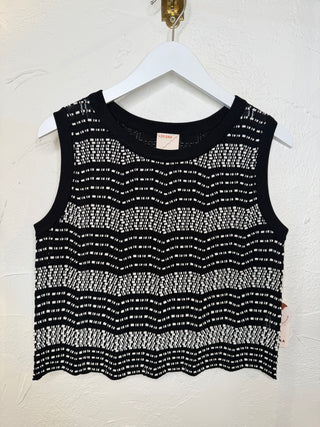 CRESTE TANK, BLACK/IVORY