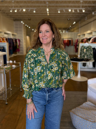 SMOCKED SHOULDER BLOUSE, LILY WHISPER