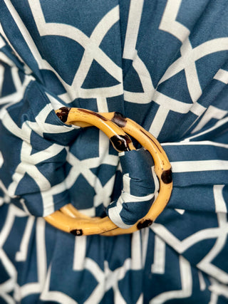 GRETCHEN DRESS, LATTICE COVE NAVY