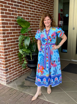 NOVA DRESS, AZURE SAFARI