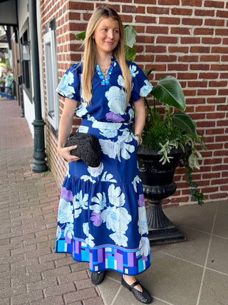 FAYE TOP, INK FLORALS