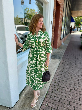BUTTON PLEATED MAXI, IVORY FERN