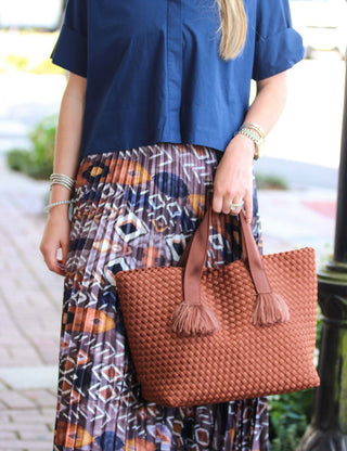 PLEATED SKIRT, COPPER MESA