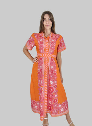 CHELSEA SHIRTDRESS, PEONY ORANGE