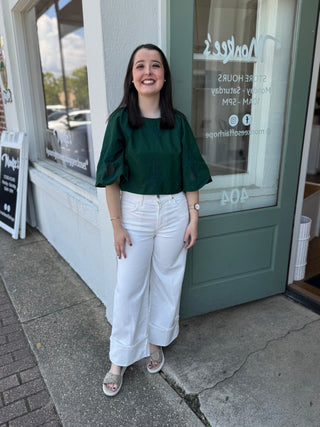 ROXANNE PINEAPPLE TOP, GREEN